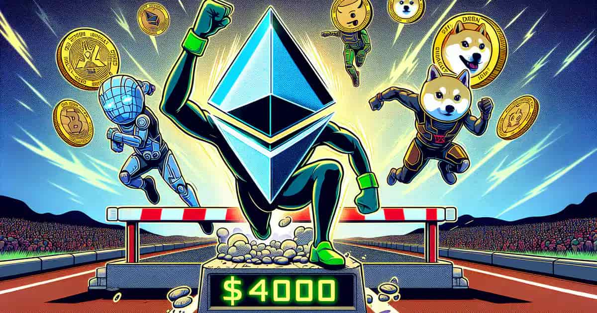 Ethereum Gagne de l'Élan Vers les 4 000 $ Tandis Que XRP et DOGE Font Face à des Défis